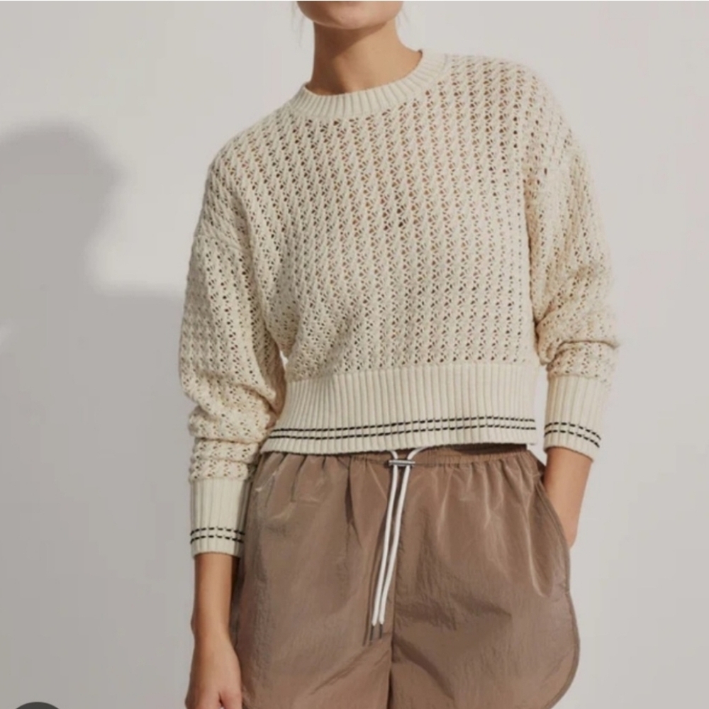 Varley Azores Cream Cotton Sweater Size XS